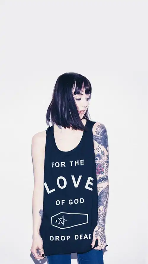 个性欧美纹身美女,高清图片,手机锁屏桌面-壁纸族